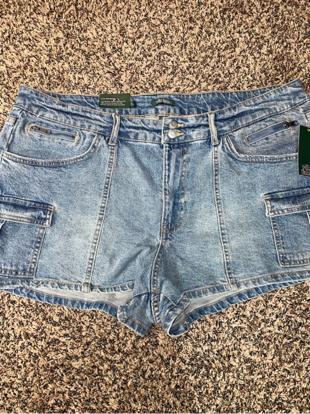 Wild Fable Low Rise Camp Denim Cargo Utility Shorts XL | NWT
